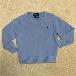 Polo by Ralph Lauren Men's Light Blue V-Neck Sweater